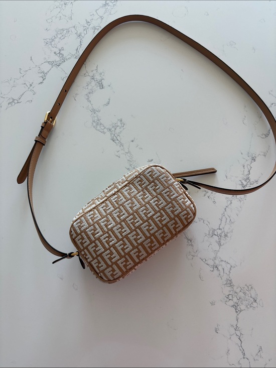 Fendi Handbags - REAL Fendi Tan/Ivory FF Monogram Camera Bag, dust bag, proof of authenticity